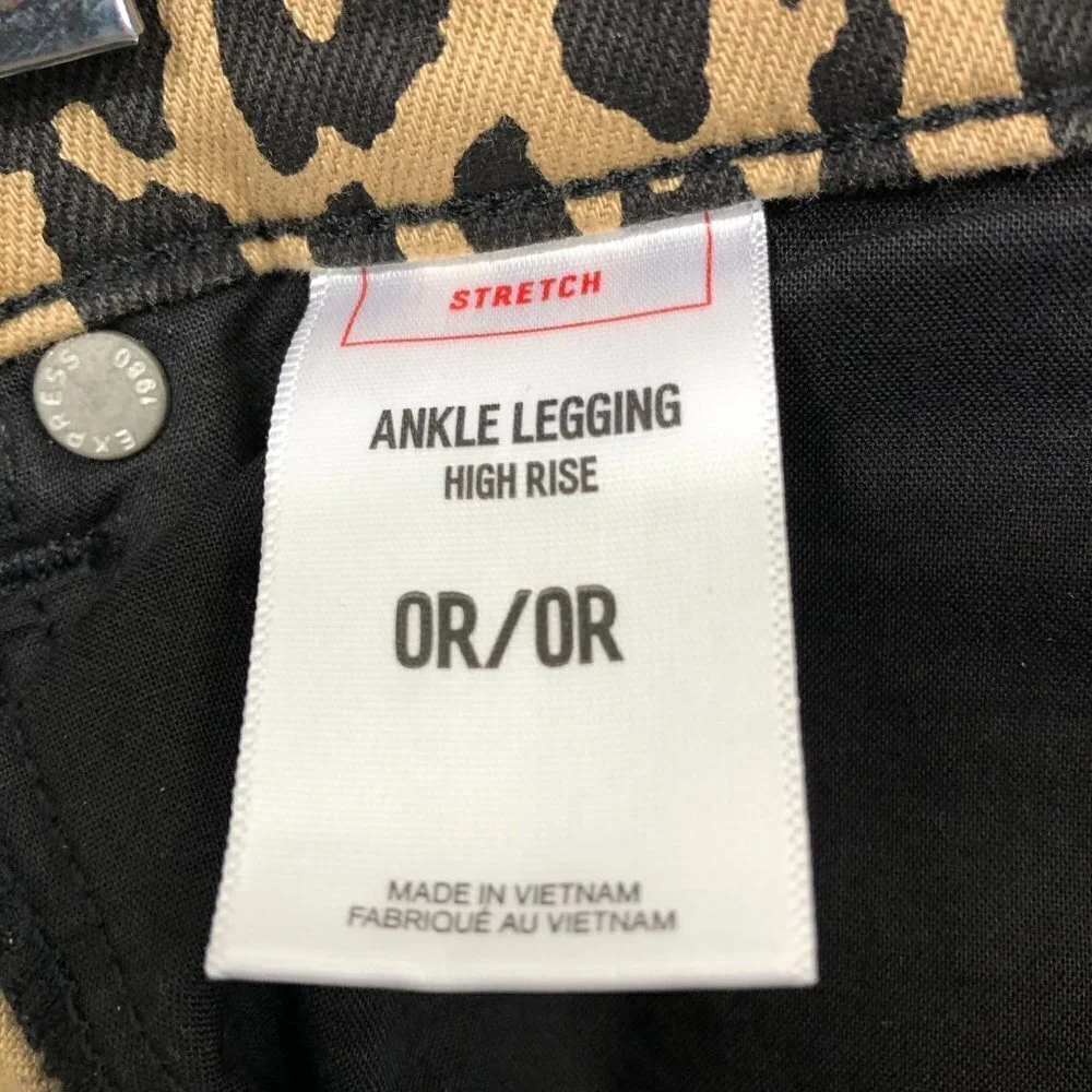 Express Animal Print Pants High Rise Ankle Leggings - Picture 3 of 6